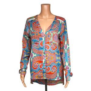 Gimmicks by BKE Long Sleeve Sheer Top Women Size Medium